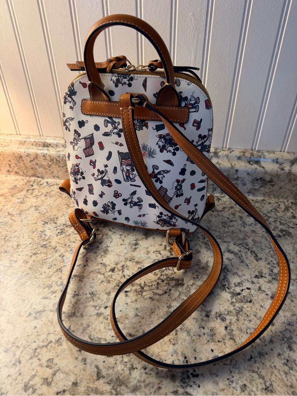 Dooney & Bourke Americana ๐บ๐ธ Mini Backpack Disney Mickey Patriotic Print New - Picture 3 of 11